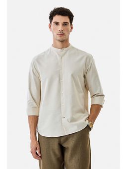 Snitch - Cream Solid Regular Shirt