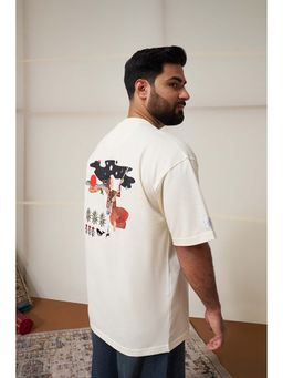 Snitch - Off White Graphic Oversized T-Shirt
