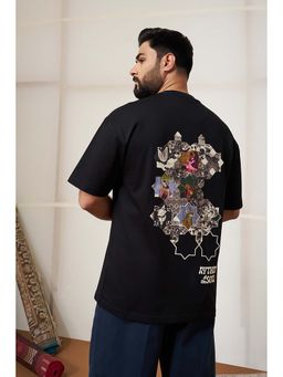 Snitch - Black Graphic Oversized T-Shirt