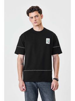 Snitch - Black Graphic Oversized T-Shirt