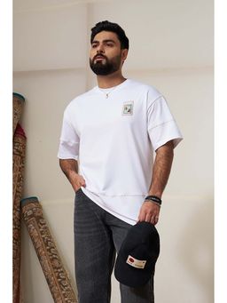 Snitch - White Graphic Oversized T-Shirt