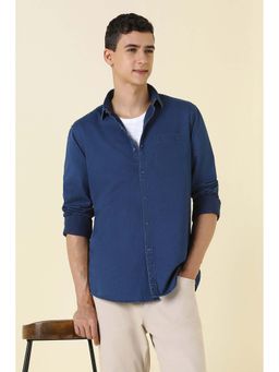 Allen Solly - Blue Solid Tailored Shirt