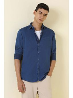 Allen Solly - Blue Solid Tailored Shirt
