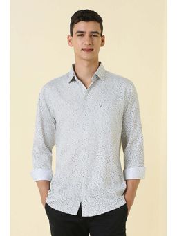 Allen Solly - Grey Printed Slim Shirt