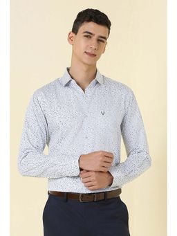 Allen Solly - Grey Printed Slim Shirt