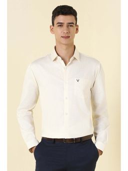 Allen Solly - Beige Printed Slim Shirt