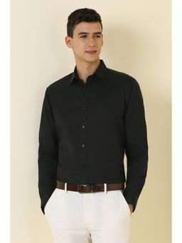 Allen Solly - Black Solid Slim Shirt