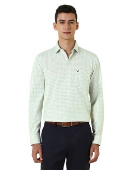 Allen Solly - Green Printed Slim Shirt