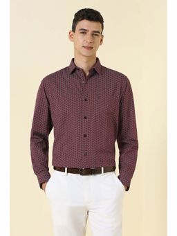 Allen Solly - Maroon Printed Slim Shirt