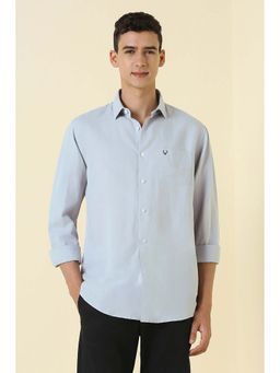 Allen Solly - Grey Solid Slim Shirt
