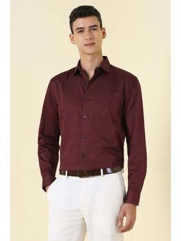 Allen Solly - Maroon Printed Slim Shirt
