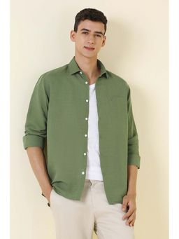 Allen Solly - Olive Solid Slim Shirt