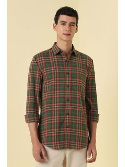 Allen Solly - Olive Checks Slim Shirt