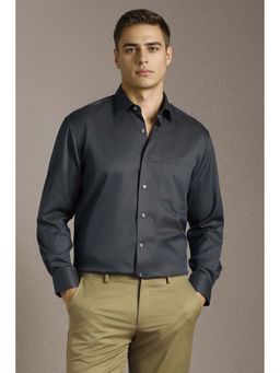 Louis Philippe - Navy Blue Textured Regular Shirt
