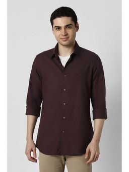 Peter England - Brown Solid Slim Shirt