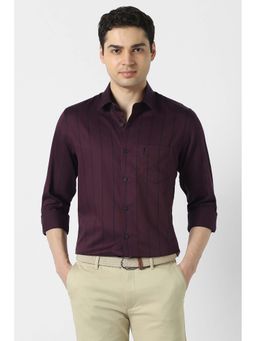 Peter England - Purple Stripes Slim Shirt
