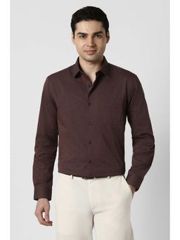 Peter England - Brown Printed Slim Shirt