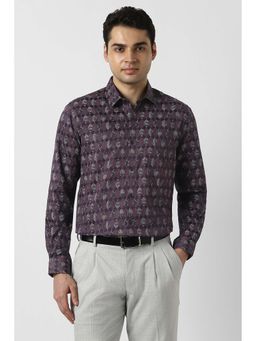 Peter England - Purple Printed Slim Shirt