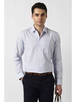 Peter England - Blue Checks Regular Shirt