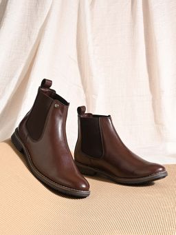 EL PASO - Brown Trendy Ankle-Length Chelsea Boots for Men