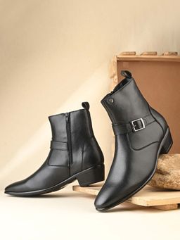 EL PASO - Black Trendy Ankle-Length Casual Boots for Men