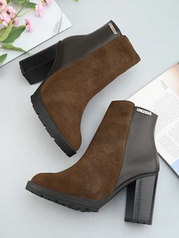 EL PASO - Women Brown Faux Leather Casual Boots
