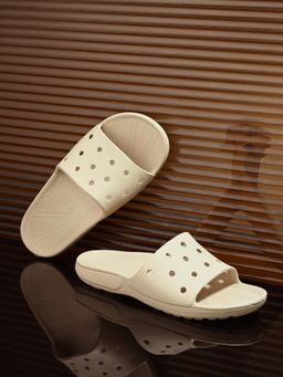 EL PASO - Women Beige Faux Leather Casual Slip On Sliders