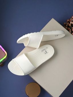 EL PASO - Women White Comfortable Eva Casual Slip On Sliders