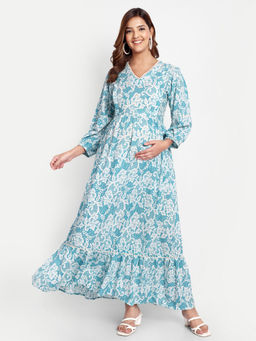Aaruvi Ruchi Verma - Blue Maternity Dress