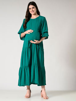 Aaruvi Ruchi Verma - Teal Maternity Dress