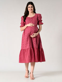 Aaruvi Ruchi Verma - Pink Maternity Dress