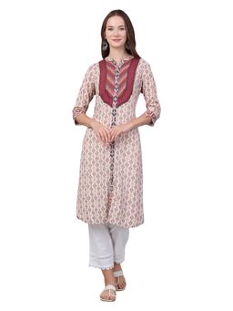 Cantabil - Women Multi-Color Printed Three Fourth Sleeves Casual Kurti