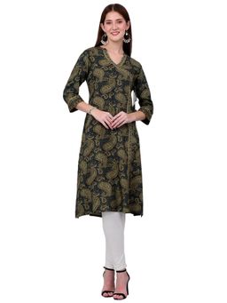 Cantabil - Women Green Printed Three Fourth Sleeves Casual Kurti