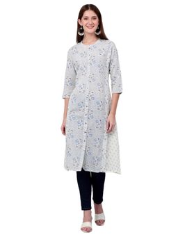 Cantabil - Women White Printed Three Fourth Sleeves Casual Kurti