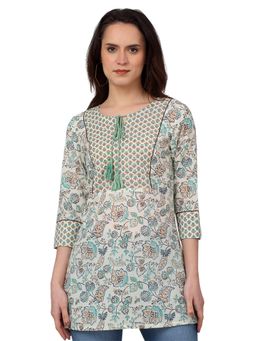 Cantabil - Women Multi-Color Printed Three Fourth Sleeves Casual Kurti