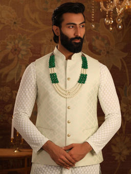 Cosa Nostraa - Ethnic Green and White Mala