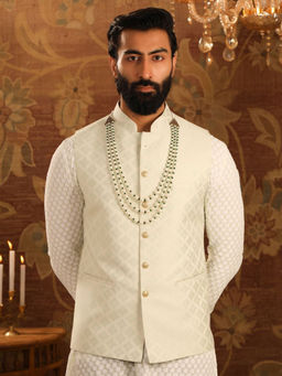 Cosa Nostraa - Pearl Pride White and Green Mala