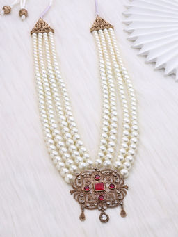 Cosa Nostraa - White Red Shimmer Mala
