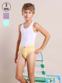 U.S. POLO ASSN. - Solid/Plain Multi-Color Cotton Briefs (Pack of 3)