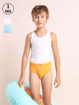 U.S. POLO ASSN. - Solid/Plain Multi-Color Cotton Briefs (Pack of 3)