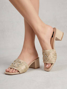 SOLE TO SOUL - Chic Open Toe Smart Casual Block Sandals Heels