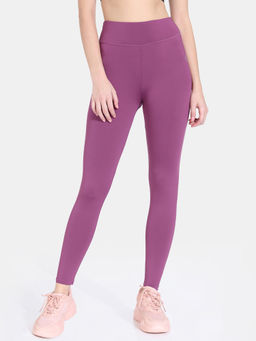 Zivame - High Rise Quick Dry Leggings - Amethyst