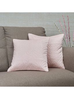 HomeTown - Carnival Quilted Cushion Covers 40 x 40 Cm in Blush Pink Colour