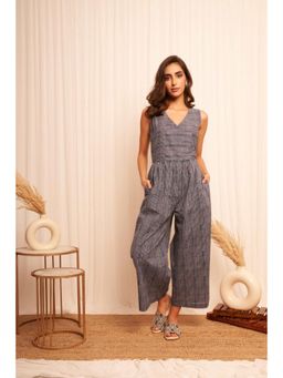 Western Era - Blue White Pinstripe Sleeveless Jumpsuit