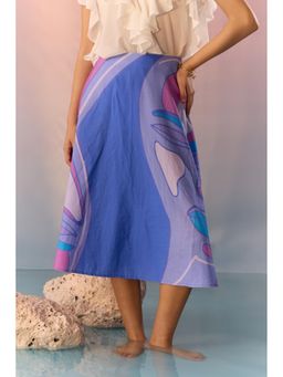 Western Era - Blue Yin Yang Face Print Skirt