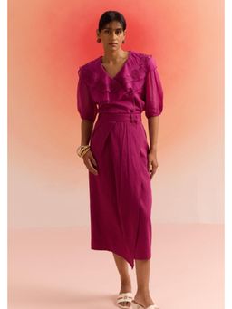 Western Era - Purple Wrap Draped Long Skirt