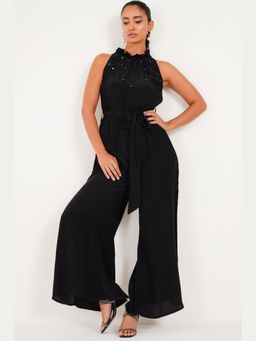 Western Era - Cluster Black Viscose Jumpsuit