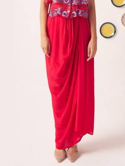 Western Era - Elenya Red Draped Skirt