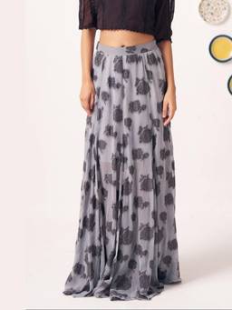 Western Era - Grey Jacquard Maxi Skirt