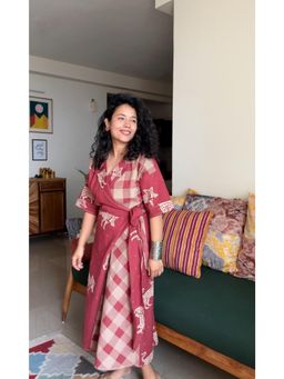 Babhru - Baghira Red Printed Wrap Dress